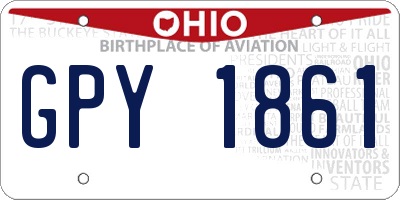 OH license plate GPY1861