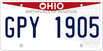 OH license plate GPY1905
