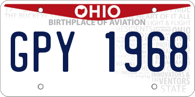 OH license plate GPY1968
