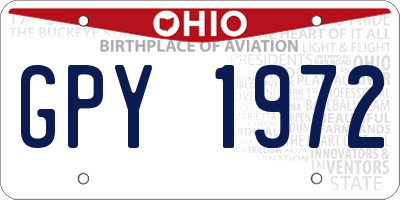 OH license plate GPY1972