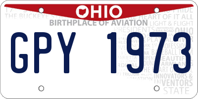 OH license plate GPY1973