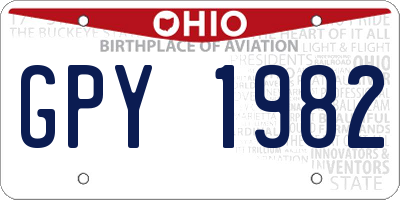 OH license plate GPY1982