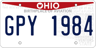 OH license plate GPY1984