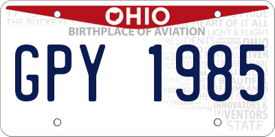 OH license plate GPY1985