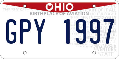OH license plate GPY1997