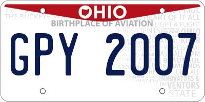 OH license plate GPY2007