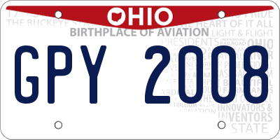 OH license plate GPY2008