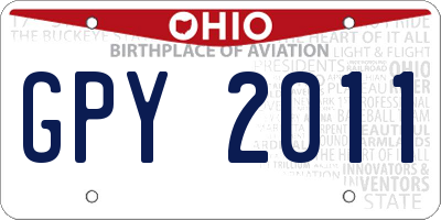 OH license plate GPY2011