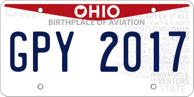 OH license plate GPY2017