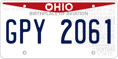 OH license plate GPY2061