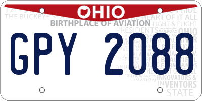 OH license plate GPY2088