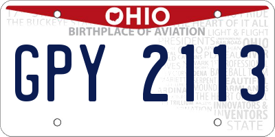 OH license plate GPY2113