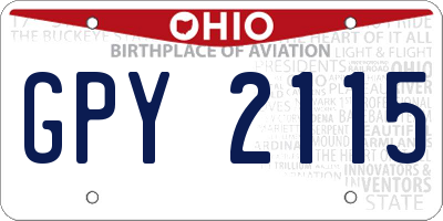 OH license plate GPY2115