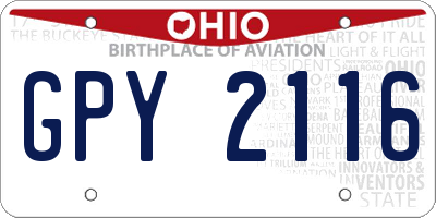 OH license plate GPY2116