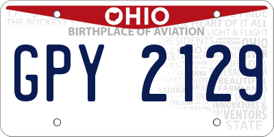 OH license plate GPY2129