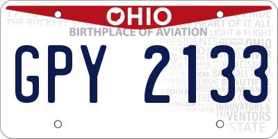 OH license plate GPY2133