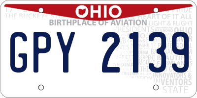 OH license plate GPY2139