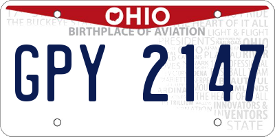 OH license plate GPY2147