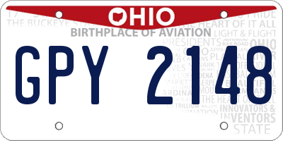 OH license plate GPY2148