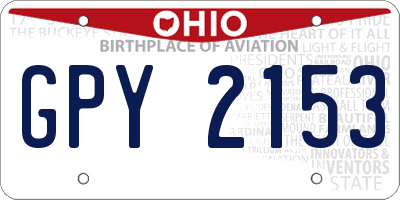 OH license plate GPY2153