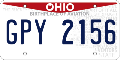 OH license plate GPY2156
