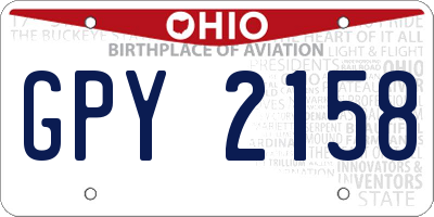 OH license plate GPY2158