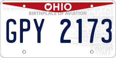 OH license plate GPY2173