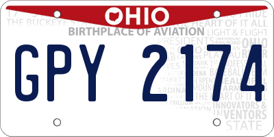 OH license plate GPY2174