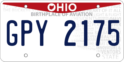 OH license plate GPY2175