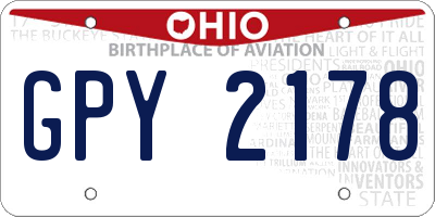 OH license plate GPY2178