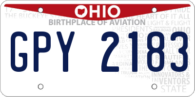 OH license plate GPY2183