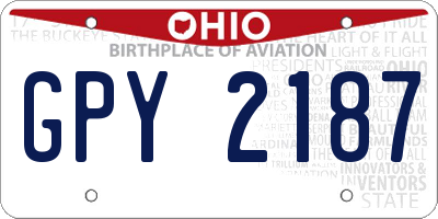 OH license plate GPY2187