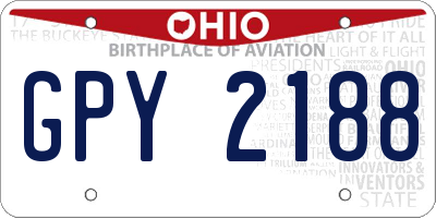 OH license plate GPY2188