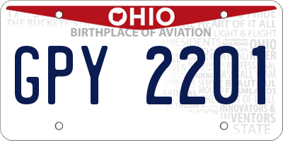 OH license plate GPY2201