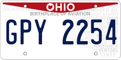 OH license plate GPY2254