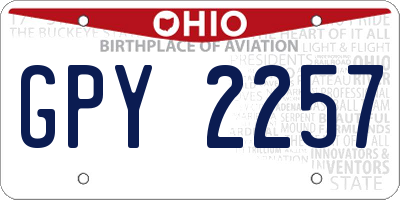 OH license plate GPY2257