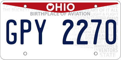 OH license plate GPY2270
