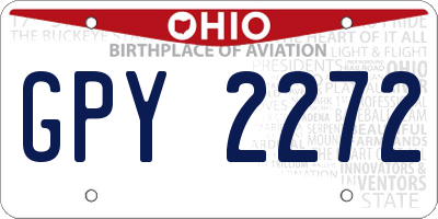 OH license plate GPY2272
