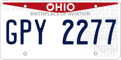 OH license plate GPY2277
