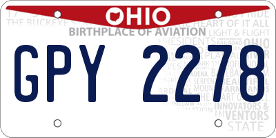 OH license plate GPY2278