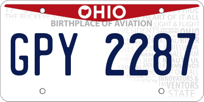 OH license plate GPY2287