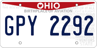 OH license plate GPY2292