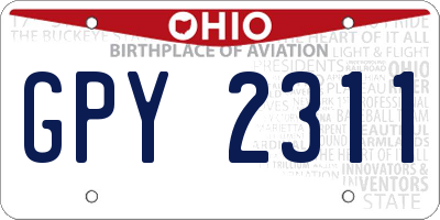OH license plate GPY2311