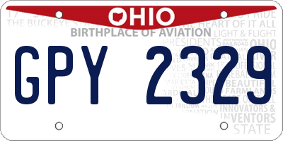 OH license plate GPY2329