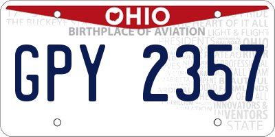 OH license plate GPY2357