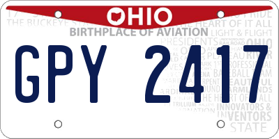 OH license plate GPY2417