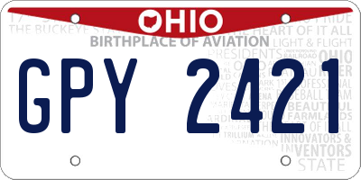 OH license plate GPY2421