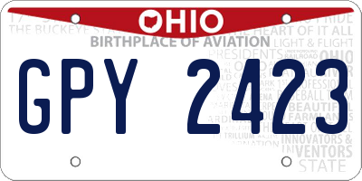 OH license plate GPY2423