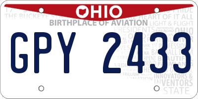 OH license plate GPY2433
