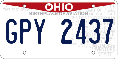OH license plate GPY2437